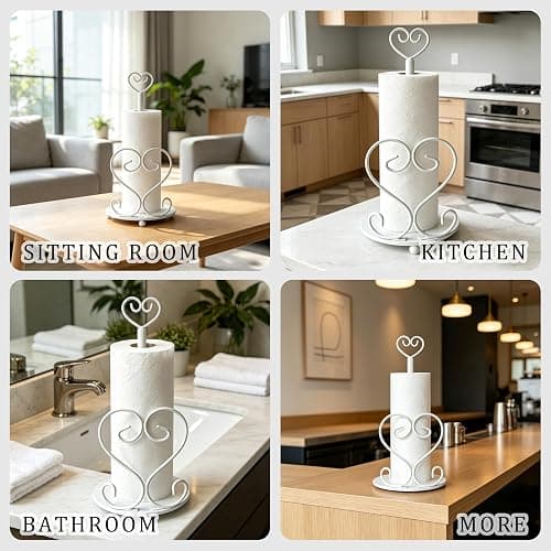 Paper Towel Holders Countertop Decorative Paper Towel Holder Home Decor and Accessories Suitable for Counter Top or Table -Metal Paper Towel Roll Holders (Heart Shaped) thumbnail 6