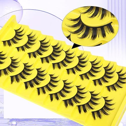 Manga Lashes Cat Eye False Eyelashes Anime Lashes Wispy Spiky Lashes Strip C-curly 8-15MM Fake Eyelashes Lashes Natural Look 9 Pairs by Lvmixwig thumbnail 7