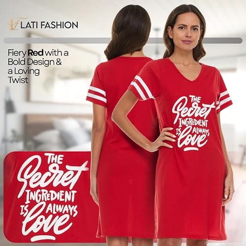 Lati Fashion 3 Pack Nightgowns For Women Soft Cotton Short Sleeve Sleepshirt Casual Sleepwear Nightdress Size S-3X thumbnail 5