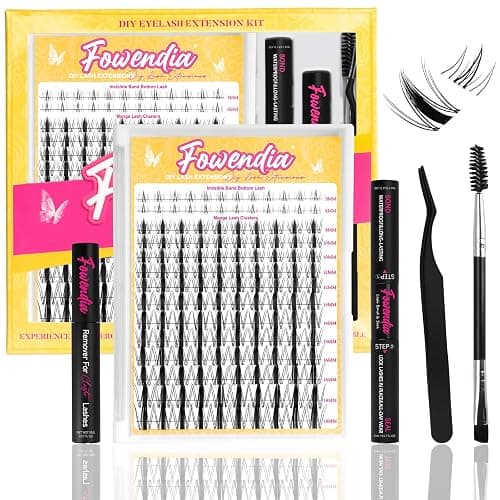 Fowendia Lash Clusters Kit Wanna Be 8-18mm Fairy Manga Eyelash Clusters DIY Lash Extension Kit Waterproof Wispy Anime Lashes Clusters Invisible Band 0.3mm Individual Cluster Eyelash Extensions Kit - Image 1