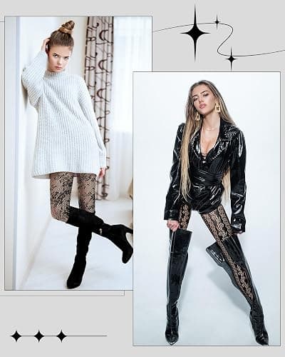 ramede 10 Pairs Fishnet Thigh High Stockings for Women Lace Mesh Fish Nets Tights High Waist Fishnet Leggings Pantyhose thumbnail 6