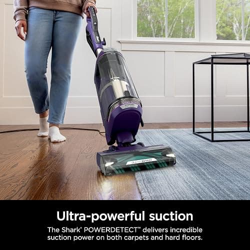 Shark POWERDETECT Upright Vacuum Cleaner with HEPA Filter, Heavy Duty Vacuum with Powerful Suction for Pet Hair Pickup, DuoClean Technology, Powered Lift-Away, Ideal for Carpets & Hardfloors, AZ4002 thumbnail 2
