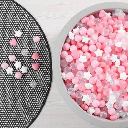 GOGOSO Ball Pit Balls,Plastics Balls for Ball Pit, Stars Hearts Shape for PastelBall for Toddlers Kids thumbnail 7