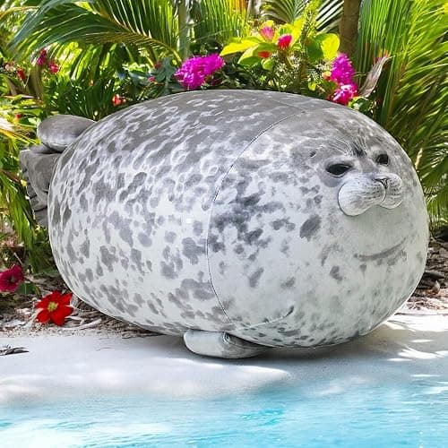 Pineapple Plush Seal Pillow, Giant Stuffed Animal Plushie, Stuffed Seal Plushy Squish Plush Toys, Jumbo Cute Plushies Large Stuffed Animals for Girls, Boys, Kids (23.6 inch) thumbnail 5