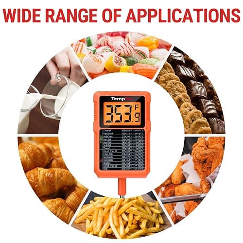 TempPro TP510 Waterproof Digital Candy Thermometer with Pot Clip, 10" Long Probe Instant Read Food Cooking Meat Thermometer for Grilling Smoker BBQ Deep Fry Oil Thermometer(Previously ThermoPro) thumbnail 7