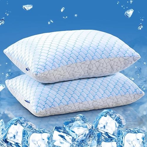 puredown King Size Pillows Set of 2, Shredded Memory Foam Pillows, Cooling Pillow King 2 Pack, Foam Pillow for Sleeping, Adjustable Firm Bed Pillow for Side, Back and Stomach Sleepers - Image 1