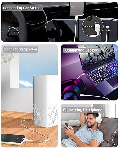 USB Type-C to 3.5mm Audio Adapter Cable, Aux Cord to USB C for 3.5mm Headphone Car Speaker Stereo Cord Compatible with iPhone 15 16, Galaxy S23 24 and More USB C Devices (White) thumbnail 6
