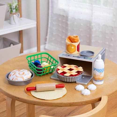 Melissa & Doug Make and Bake Pies Pretend Play Food Set and Wooden Oven with Squishy Dough for Ages 3+ - FSC Certified thumbnail 9