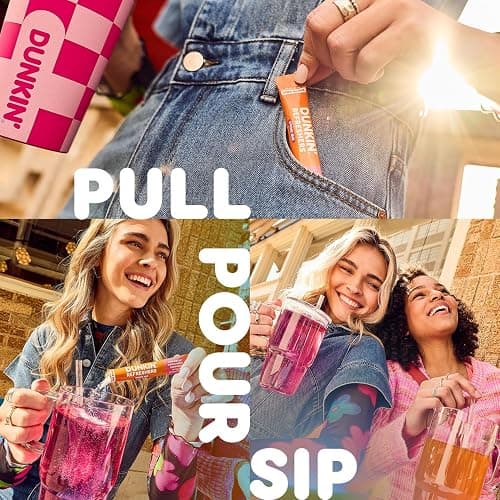 Dunkin’ Refreshers Singles To Go! Powdered drink mix packets, 40 Ct Variety Pack, 40 Single serve Packets per Box (40 servings), Energy from Green Tea, aspartame-free, no synthetic colors, naturally and artificially flavored, just add water thumbnail 7