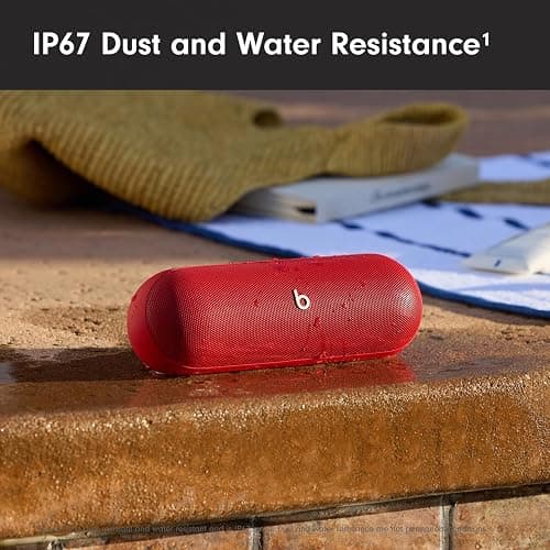 Beats Pill - Portable Bluetooth Speaker - Up to 24H Battery Life, Water Resistant, Bluetooth, Apple & Android Compatible, Seriously Loud Sound for Home, Outdoor and Travel – Statement Red thumbnail 3
