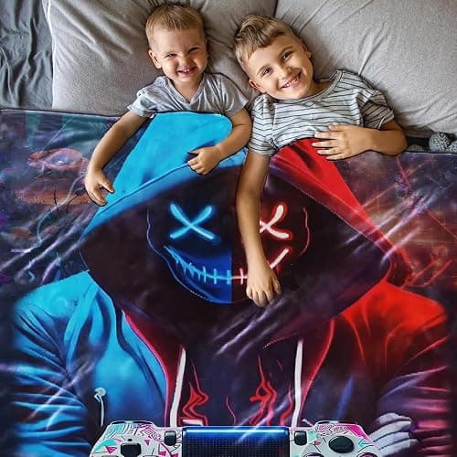jvycjlu Gaming Throw Blanket, Boys Girls Gaming Blankets, Gaming Blanket for Boys Gifts for The Ultimat Gaming for Kids Teens Son Husbands Men Boyfriends Sofa Bedroom thumbnail 6