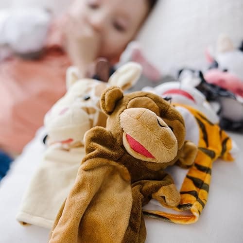 Melissa & Doug Animal Hand Puppets (Set of 2, 4 Animals in Each) - Zoo Friends and Farm Friends thumbnail 9