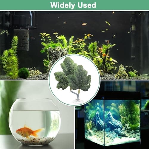 M METERXITY 2-Pack Betta Fish Leaf Pad, Hammock Plant Leaf Pad, Realistic Resting Fish Rest Bed for Fish Tank Decorations/Aquarium Accessories/Spawning Grounds [Green, Grape Leaves-Shaped] thumbnail 7