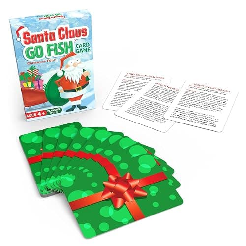 Santa Claus Go Fish – A Family Christmas Game for Kids Ages 4 & Up | Go Fish, Old Maid, and Slap Jack in One Deck (Holiday Stocking Stuffers, Gift for Boy or Girl, Fun Family Board Game Night) thumbnail 3