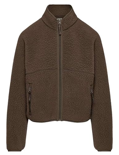 Yozazzy Fleece Jackets Women Causal Long Sleeve Sherpa Jacket Warm Ziper Fuzzy Coat Sweatshirts Trendy with Pockets thumbnail 8