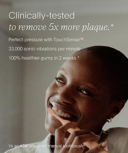 SURI Pro Sonic Electric Toothbrush | Over 4+ Weeks Battery | Pressure Sensor | Aluminium Body | 2-Minute Timer | Plant-Based Heads | Pink thumbnail 3