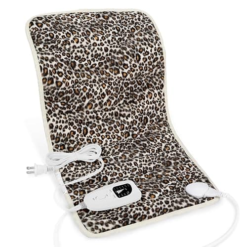 Deepsoon Heating Pad,Electric Heating Pads for Back,Neck,Abdomen,Moist Heating Pad for Shoulder,Knee,Arms,Legs,Dry/Moist Heat & Auto Shut Off,Birthday Gifts for Men and Women,Leopard Print,24x12 Inch - Image 1
