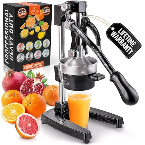 Zulay Kitchen Cast Iron Juicer - Easy-to-Clean Heavy-Duty Manual Juicer, Professional Citrus Juicer - Stainless Steel Lemon Squeezer - Manual Citrus Press & Orange Squeezer - Orange Juicer (Black) - Image 1