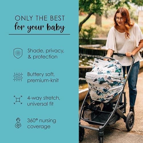 Milk Snob Original 5-in-1 Cover - Added Privacy for Breastfeeding, Baby Car Seat, Carrier, Stroller, High Chair, Shopping Cart, Lounger Canopy - Newborn Essentials, Nursing Top, Rocky Mountain thumbnail 5