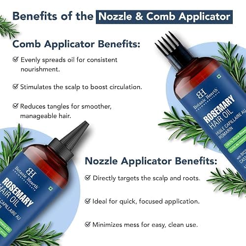 Botanic Hearth 100% Pure Rosemary Oil For Hair Growth (6.7 fl oz) Infused With Biotin, Jojoba & castor Oil | Nourishing & Volumizing | Non GMO Verified - Rosemary - 6.7 Fl Oz (Pack of 1) thumbnail 3