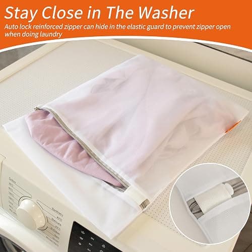 Polecasa Mesh Laundry Bags 3 Pack (Large, Medium, Small) - Durable Zipper Wash Bags for Delicates, Lingerie, Bras, Underwear, Baby Clothes - Protect Garments in Washing Machine thumbnail 6