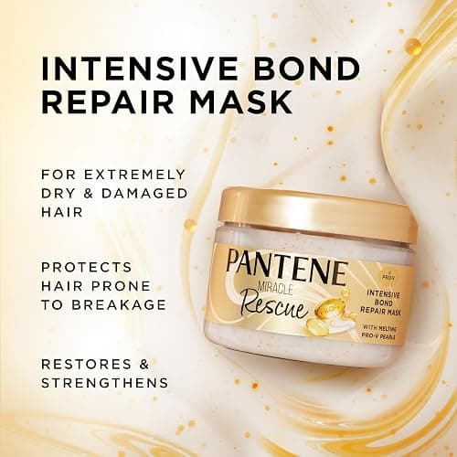 Pantene Miracle Rescue Hair Mask, Intensive Bond Repair with Melting Pro-V Pearls, Melts Away Damage, Builds Bonds, Strengthens Against Damage, Deep Conditioning for Dry Damaged Hair, 10.1 fl oz thumbnail 2