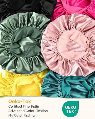 YANIBEST Adjustable Satin Bonnet for Sleeping Women Double Layer Hair Wrap Reduce Friction Prevent Frizz Natural Curly Hair thumbnail 6