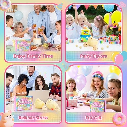 6Pcs Big Taba Squishy Toys-3.15in, Handmade Ultra Soft Chick Taba Squishy Kit, Cute Fidget Toys Silicone Squeeze Toys for Kids & Adults Stress Relief（Chicken） thumbnail 7