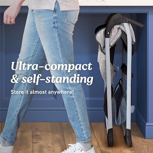 Graco Slim Snacker High Chair, Ultra Slim, Fast-Folding, Multiple Recline Positions, Comfortable Feeding, Whisk thumbnail 6