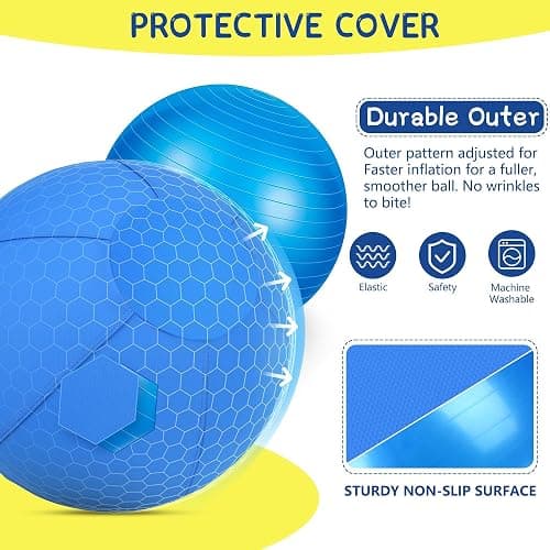 Herding Ball for Dogs and Horses - 18" Jolly Ball for Dogs, Agility Training Equipment, Herding for Australian/German Shepherd, Improved Bite-Resistant, Reinforced Sewing Dog Toys - Blue Medium thumbnail 5