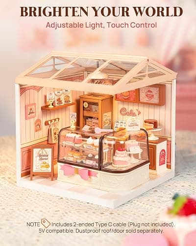 Rolife Super Creator Kits Tasty Cake Shop, Tiny House Building Blocks for Little Dolls, DIY Plastic Mini House Model Building Kits for Teens Aged 14+, DIY Crafts/Hobbies for Adults (Tasty Cake Shop) thumbnail 3