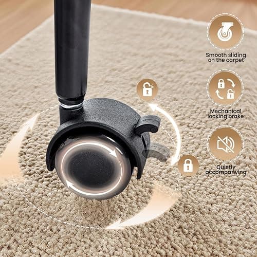 CHAIRMATE Cross Legged Office Chair, Ergonomic Criss Cross Desk Chair ADHD Meditation Yoga Kneeling Chair with Brake Wheels, Home Office Desk Chair with Adjustable Height, Lumbar Support (Grey) thumbnail 4