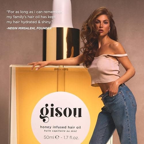 Gisou Honey Infused Hair Oil - Hydrating & Frizz Control Treatment with Mirsalehi Honey, Adds Shine & Heat Protectant for All Hair Types, 1.7 Fl Oz thumbnail 8