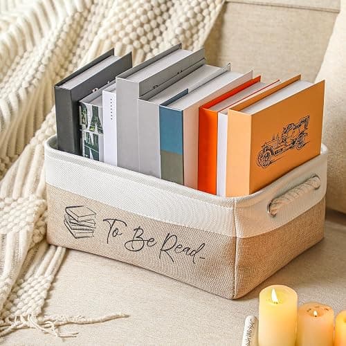 Marsui Book Lover Gifts TBR Book Storage Basket to Be Read List Storage Bin Bookish Accessories Bookworm Gift for Club Members Student Teacher Reading Accessories thumbnail 2