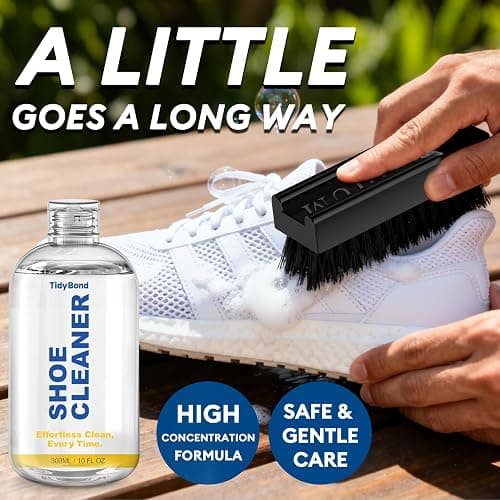 Shoe Cleaner Kit for Sneakers – 300ml Premium Shoe Cleaning Set with 3 Brushes & Microfiber Towel, Sneaker Cleaner for White Shoes, Boots, Leather, Suede, Canvas, Mesh, PU & Fabric thumbnail 2