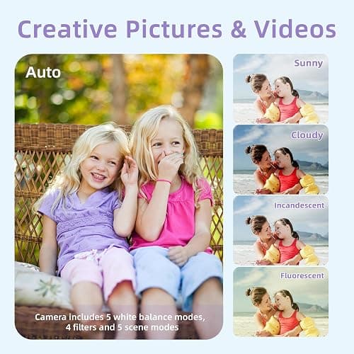 Digital Camera for Teens, FHD 4K 44MP Digital Camera Purple with 64GB SD Card 16X Digital Zoom, Cameras for Photography Compact Point and Shoot Camera for Teen Boys Girls Kids Camera Digital Purple thumbnail 8