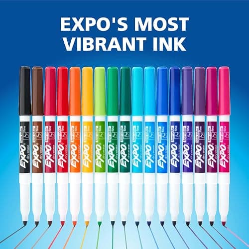 EXPO Dry Erase Markers, Low Odor Ink, Assorted Colors, Fine Tip, 12 Count - Back to School, Teacher, Classroom, Office Supplies thumbnail 9