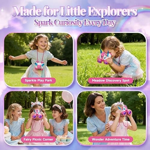 Unicorn Toys for Girls Age 3-12,Cute Heart & Wings Design Kids Binoculars with Bird Watching Manual,Toddler Toys,Kids Stocking Stuffers,3 4 5 6 7 8 9 10 11 12 Year Old Girl Christmas Birthday Gifts thumbnail 7