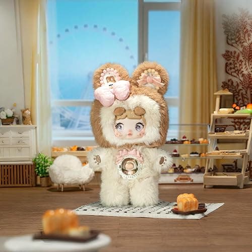 Nommionline (Official License) Nommi-A Bite of Sweetheart Series Plush Blind Box, Kawaii Plush Toy Figures, Cute Stuffed Doll with Cake Hat and Pink Ribbon for Kids Room Decor and Gifts thumbnail 6
