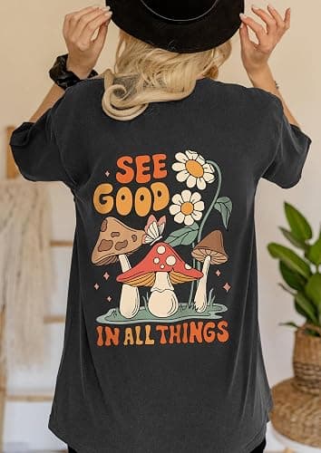 CSDAJIO Women's Trendy Oversized T Shirt Graphic Tee Crewneck Short Sleeve Loose Cute Going Out Summer Tops thumbnail 4
