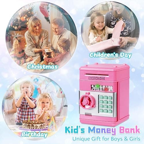 Refasy Piggy Bank Cash Coin Can ATM Bank Electronic Coin Money Bank for Kids Age 3-12, Money Savings Box Mini ATM Coin Bank Toys Gifts for 3 4 5 6 7 8 9 10 11 12 Year Old Boys Girls thumbnail 5