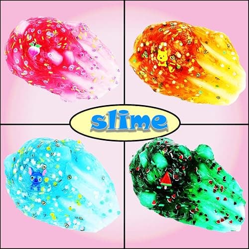4 Packs of Jelly Cube Crystal Slime Kit, pre-Made Crisp Glue Boba Slime Party Gifts for Girls and Boys, DIY Kids Shimmer Clear Slime, Soft Stretch and Non-Stick Soft Putty Birthday Slime Toys thumbnail 3