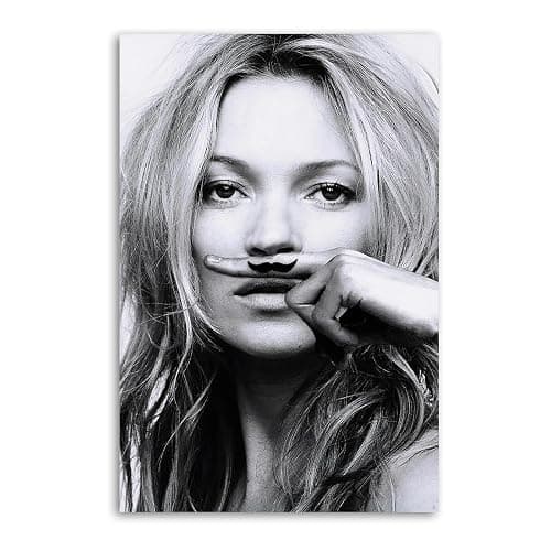 Kate Moss Black And White Pretty Art Posters Poster Decorative Painting Canvas Wall Art Living Room Posters Bedroom Painting 16x24inch(40x60cm) - Image 1