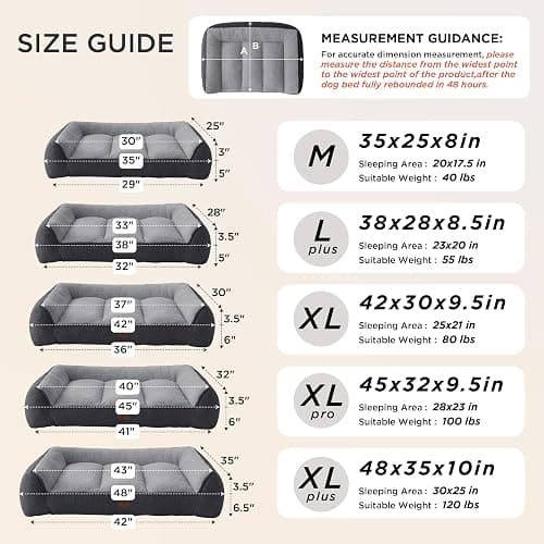 Bedsure SupportMax XL Orthopedic Dog Beds Large Sized Dog - Extra Thick Supportive Dogs Couch with Waterproof Washable Cover, Extra Large Comfort Pet Sofa with Soft Sherpa and Nonskid Bottom, Brown thumbnail 4