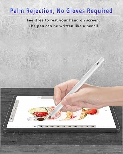 Stylus Pen for iPad (2018-2025) with Fast Charging & Palm Rejection, Pencil for Apple iPad 11th A16/10/9/8/7/6th, Pro 11“13”M4/12.9 inch, Air 11/13 inch M3 2025&M2 2024/5/4/3rd, Mini A17 Pro/6/5th thumbnail 3
