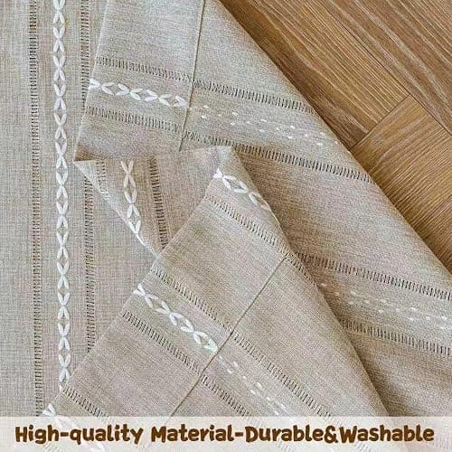 Sutuo Home Boho Curtain for Bedroom Living Room 84 Inches Length, Light Filtering French Country Farmhouse Vintage Chic Tassels Hollow Window Treatment Bohemian Drape, 1 Panel 52" W x 84" L Natural thumbnail 6