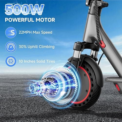 Aovowheel Electric Scooter for Adults, Folding E Scooter with 350W/500W Motor 16/24 Mph Top Speed, Max 19-23 Miles Long Range, 8.5''/10''/14''Tires Commuting Scooters with Dual Brakes System, APP thumbnail 2