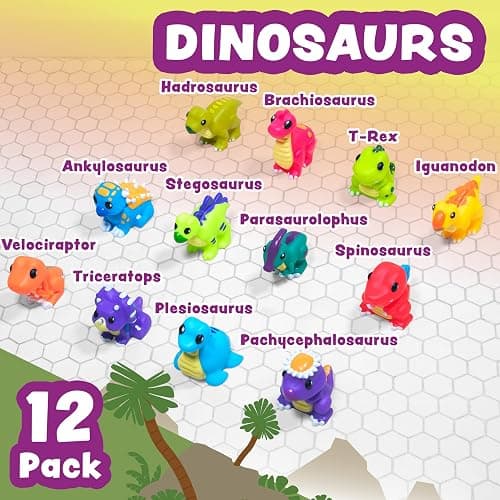 Tub Works® Dinosaur Mold Free Bath Toys, 12 Pack | Sealed, No Hole Bath Toys Design Keeps Moisture Out | Soft, Squeezable & Float on Water | Easy-Grip Baby & Toddler Bath Toy Set | Baby Pool Toys thumbnail 3