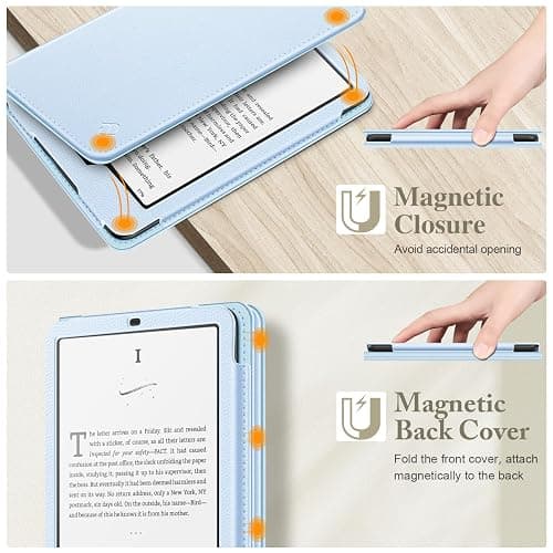 Fintie Case for 7"/6.8" Kindle Paperwhite(12th/11th Generation-2024/2021) and Kindle Colorsoft Signature Edition -Slim Foldable Stand Cover Auto Wake/Sleep for Paperwhite 2024, Sky Blue thumbnail 4