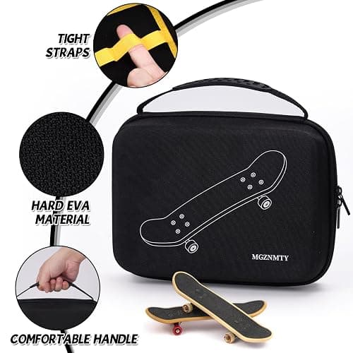 MGZNMTY Portable Storage Case for Teck Deck Ultra DLX Finger Skateboards, Fingerboard Carrying Case Compatible with 16 PCS Tech Deck Fingerboard (Large, Black) thumbnail 7
